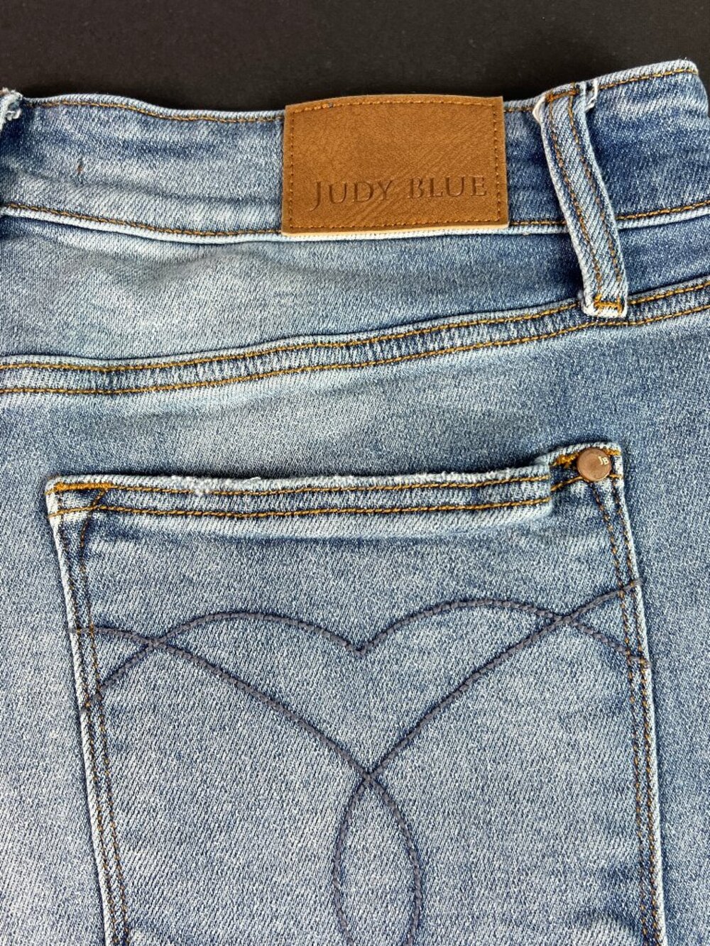 Judy Blue Jean Shorts Womens Plus 35* High Rise Blue Cut Off Denim Jorts Tag 2XL - Picture 8 of 15